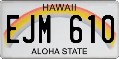 HI license plate EJM610