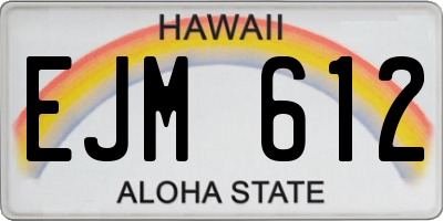 HI license plate EJM612