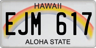 HI license plate EJM617