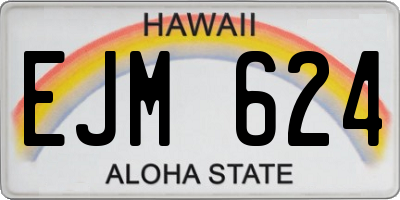 HI license plate EJM624