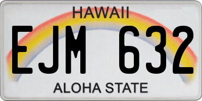 HI license plate EJM632