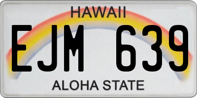 HI license plate EJM639