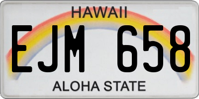 HI license plate EJM658