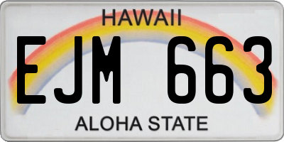 HI license plate EJM663