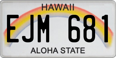 HI license plate EJM681