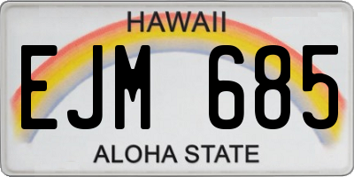 HI license plate EJM685