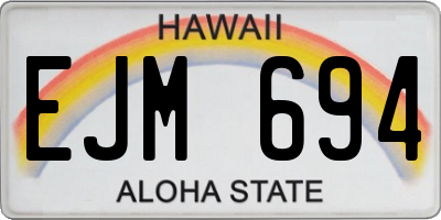 HI license plate EJM694