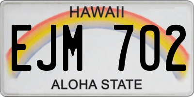 HI license plate EJM702
