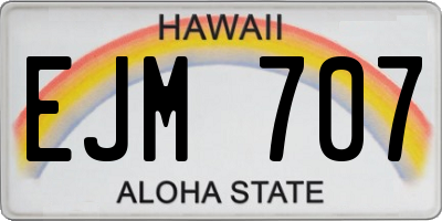 HI license plate EJM707