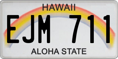 HI license plate EJM711