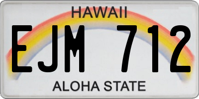 HI license plate EJM712