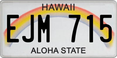 HI license plate EJM715
