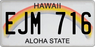 HI license plate EJM716