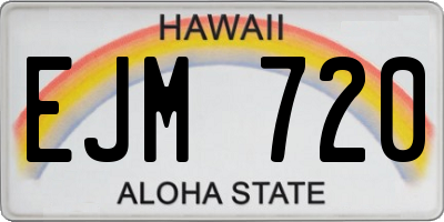 HI license plate EJM720