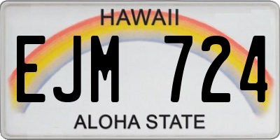 HI license plate EJM724