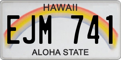 HI license plate EJM741