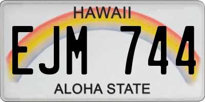 HI license plate EJM744