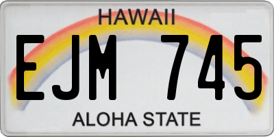 HI license plate EJM745