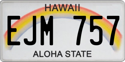HI license plate EJM757