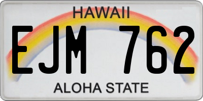 HI license plate EJM762