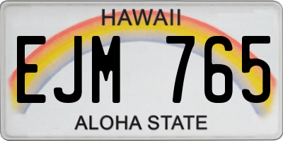 HI license plate EJM765