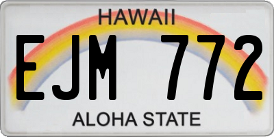 HI license plate EJM772