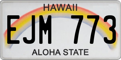 HI license plate EJM773