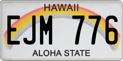 HI license plate EJM776