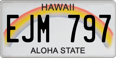 HI license plate EJM797