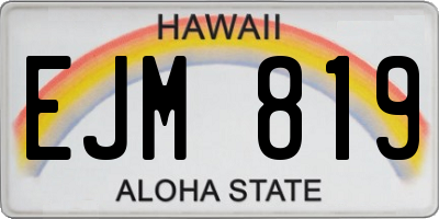 HI license plate EJM819