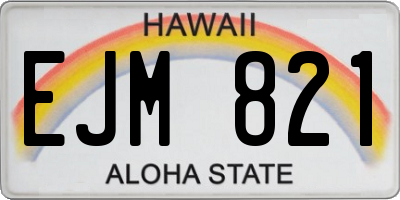 HI license plate EJM821