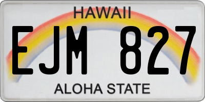 HI license plate EJM827