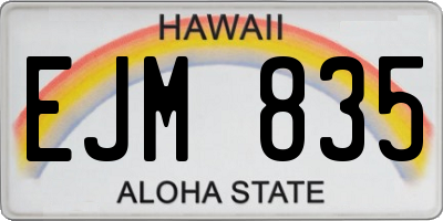 HI license plate EJM835