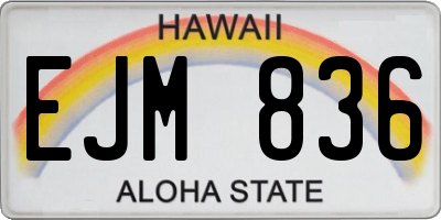 HI license plate EJM836