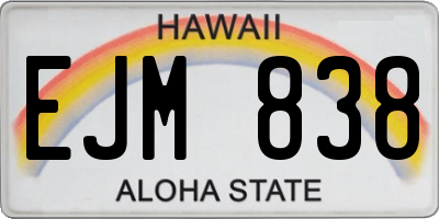 HI license plate EJM838