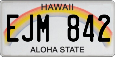 HI license plate EJM842