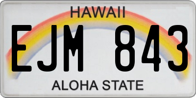 HI license plate EJM843