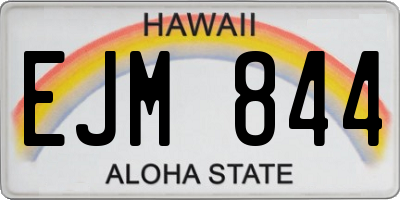 HI license plate EJM844