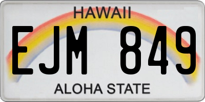 HI license plate EJM849