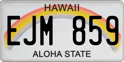 HI license plate EJM859