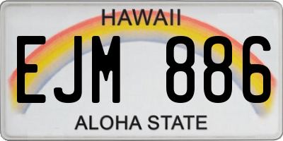 HI license plate EJM886