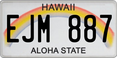 HI license plate EJM887