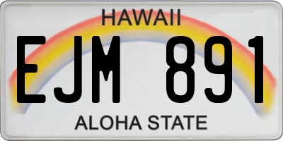 HI license plate EJM891