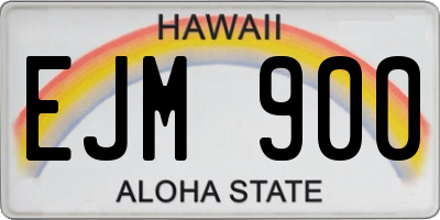 HI license plate EJM900