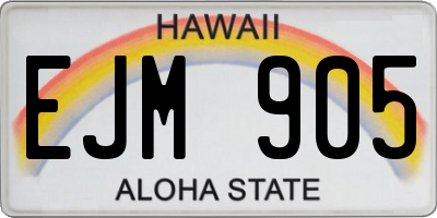 HI license plate EJM905