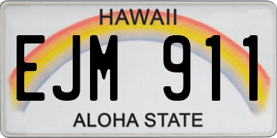 HI license plate EJM911