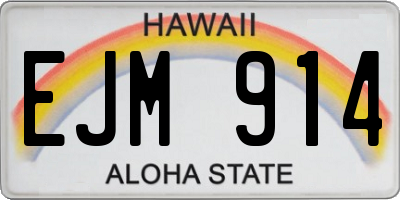 HI license plate EJM914