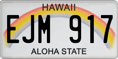 HI license plate EJM917