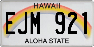 HI license plate EJM921