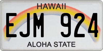 HI license plate EJM924